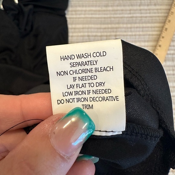 Crystal Doll Empire Waist Mint Green And Black Dress, Size M - Picture 11 of 11